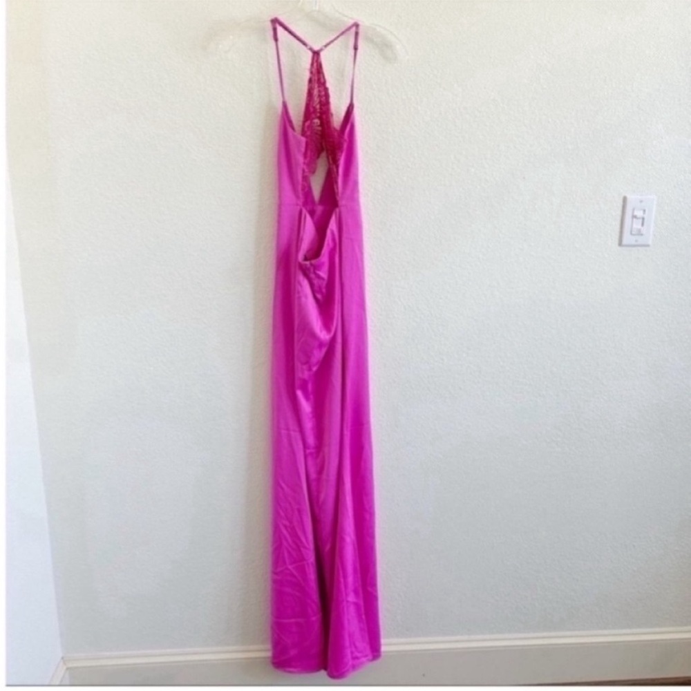 NBD Helen Satin Slip Lace Back Maxi Dress NWT - Picture 5 of 9